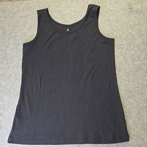 Lands' End Black Women's Scoop Neck Tank Medium